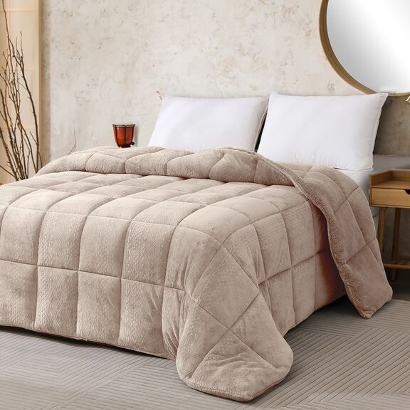Κουβερτοπαπλωμα Μονο Shelby Beige (160x220)