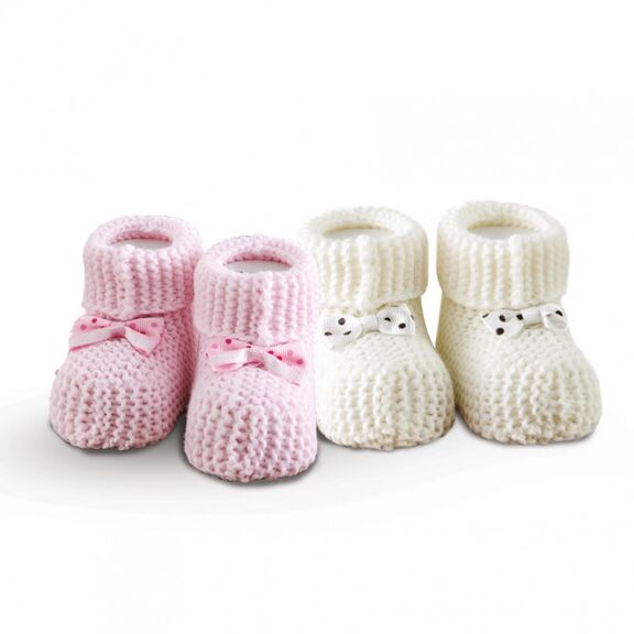 Σετ 2 Zey. Πλεχτα Παπουτσακια Αγκαλιας Baby Shoes νο1