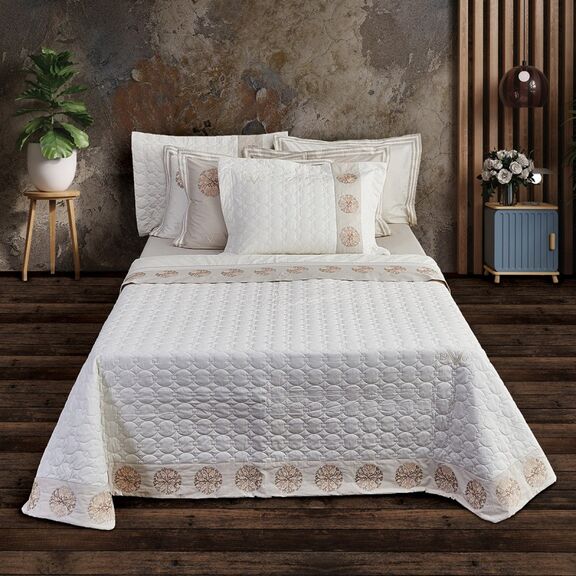 Σετ Κουβερλι Γιγας 240x260 +2 Μαξ/κες-Oxford-Coral Grey