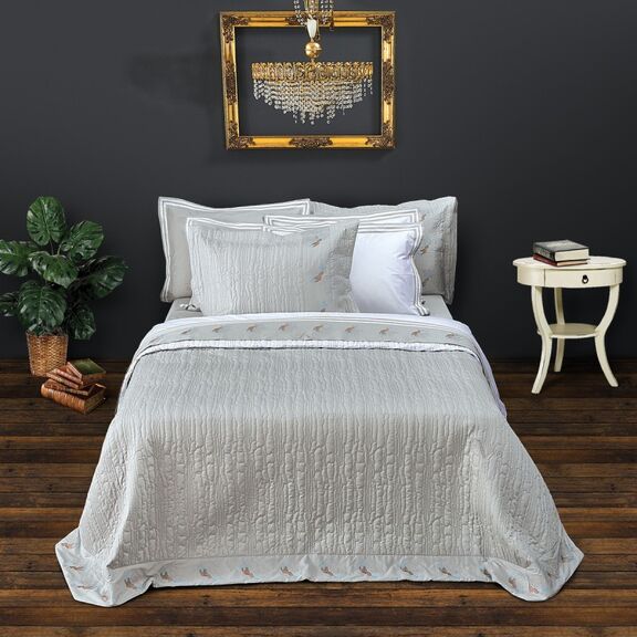 Σετ Κουβερλι Γιγας 240x260 +2 Μαξ/κες-Oxford-Rossa Grey