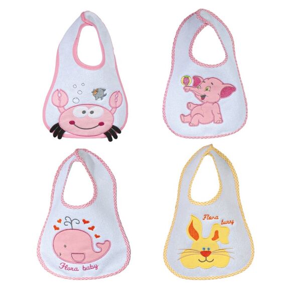Σετ 4 Τεμ. Σαλιαρες Κεντ. Senses Baby Bibs  Pink no 4