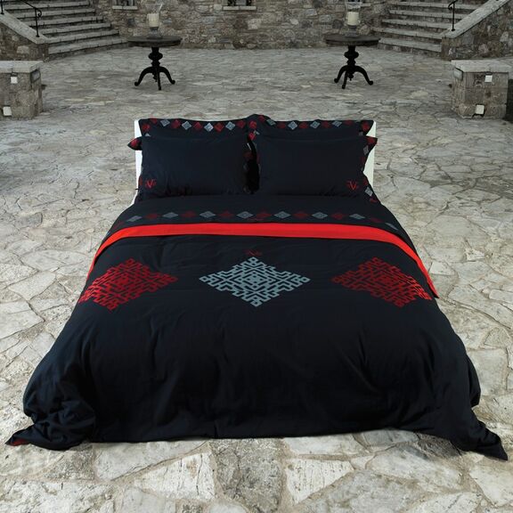 Παπλωμatoθηκη Υπερδιπλη  230χ250 +2 Μαξ/κες  ( 50χ70 +7 )  Oxford-Imperia red