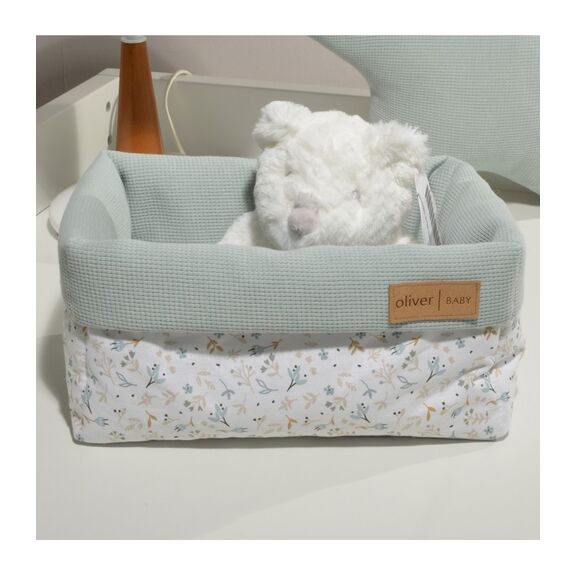 Oliver Baby Des.403 Καλάθι Αποθήκευσης Διπλής Όψης 25x15x13 Ύψος  Μέντα
