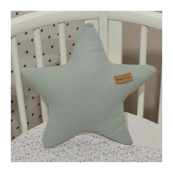 Oliver Baby Des.403 Μαξιλάρι Διακοσμητικό Αστέρι Διπλής Όψης  Μέντα 37x37