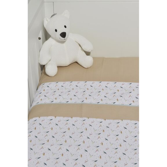 Oliver Baby Des.404 Σεντόνια Λίκνου σετ 2τ -75x110-100% Βαμβάκι Μπεζ