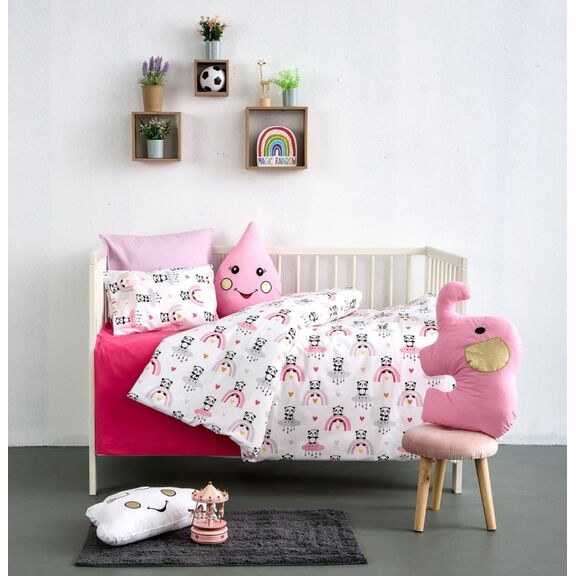 Σετ Σεντonia 75x110 Bebe Λικνου - Panda Pink