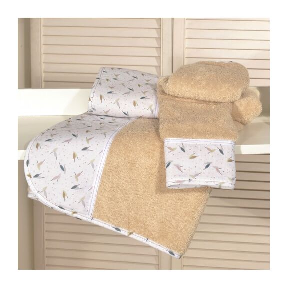 Oliver Baby σετ Πετσέτες Μπεζ 2 τεμ Σχέδιο 404-1 100% Βαμβάκι 450 Γρμ/τμ - 30χ50 70χ120