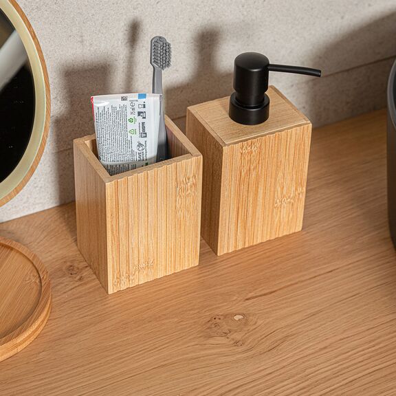 ESTIA ΑΝΤΛΙΑ ΣΑΠΟΥΝΙΟΥ BAMBOO ESSENTIALS ΤΕΤΡΑΓΩΝΗ 8.2x7.5x17.5cm