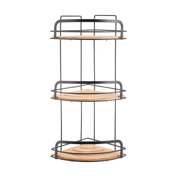 ESTIA ΕΤΑΖΕΡΑ BAMBOO ESSENTIALS ΜΕΤΑΛΛΙΚΗ ΓΩΝΙΑΚΗ 3 ΘΕΣΕΩΝ 49x19.5x19.5cm