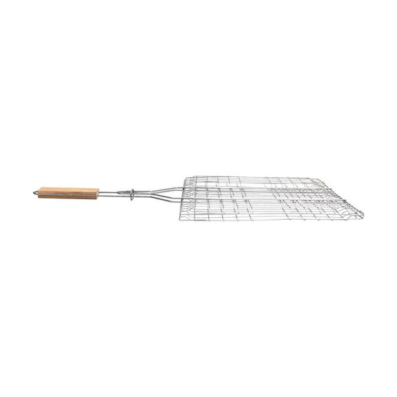 ESTIA ΣΧΑΡΑ ΨΗΣΙΜΑΤΟΣ BARBECUE ΜΕΤΑΛΛΙΚΗ 60x40cm ΜΕ ΞΥΛΙΝΗ ΛΑΒΗ
