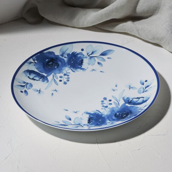 ESTIA ΠΙΑΤΟ ΡΗΧΟ BLUE ROSE ΠΟΡΣΕΛΑΝΙΝΟ 27cm