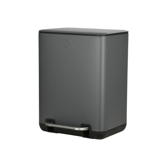 ESTIA ΧΑΡΤΟΔΟΧΕΙΟ ΜΠΑΝΙΟΥ CUBIC SOFT CLOSE 6lt ΓΚΡΙ