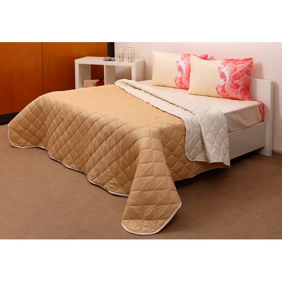 Κουβερτώριο Δίχρωμο Υπέρδιπλο 220x240 Microfiber Εκρού/μπεζ