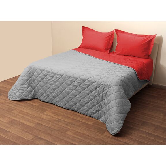 Κουβερτώριο Δίχρωμο Υπέρδιπλο 220x240 Microfiber Γκρι/κόκκινο