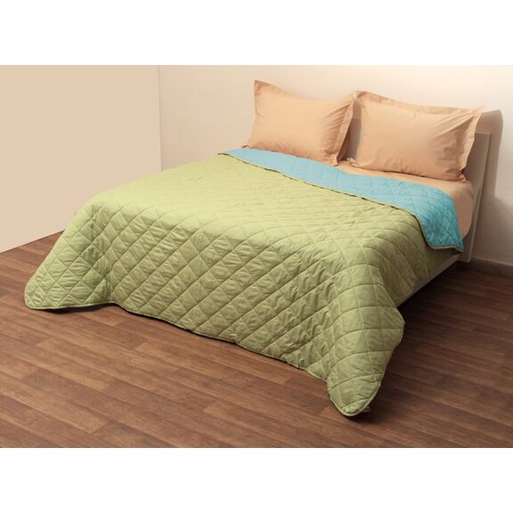Κουβερτώριο Δίχρωμο Μονό 160x240 Microfiber Τουρκουάζ/πράσινο
