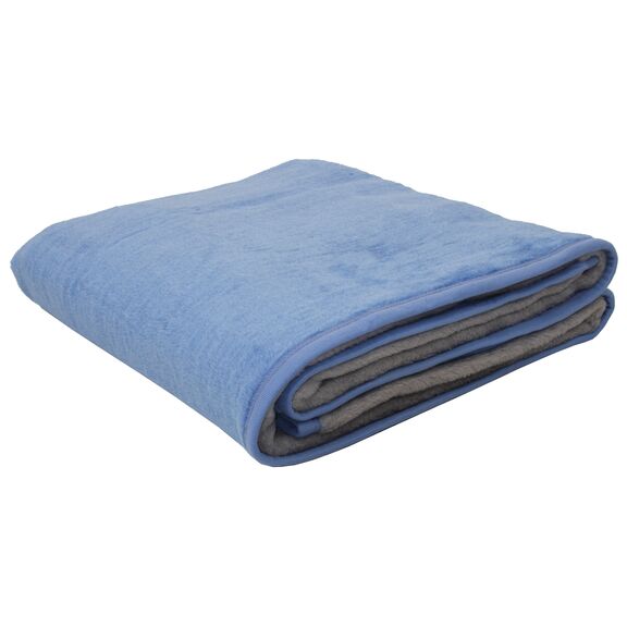 Κουβέρτα Δίχρωμη Polycotton Μονή 160x220 Σιέλ/γκρι