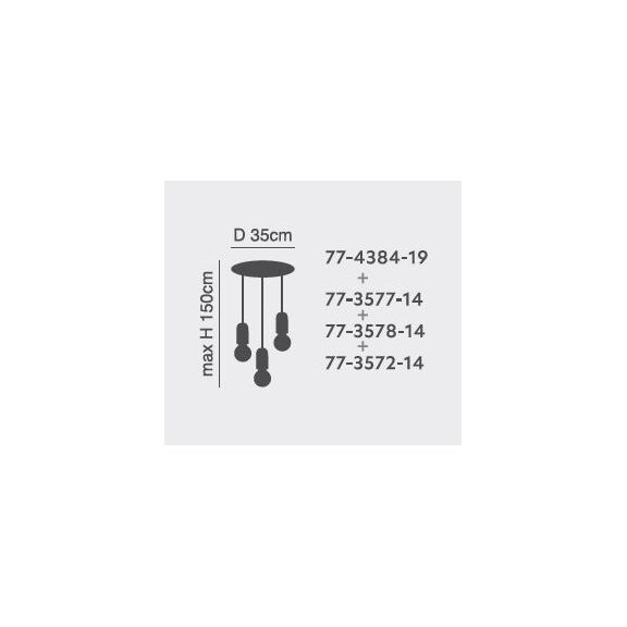 SE 149-GY IRIS PENDANT LAMP GREY 1E2
