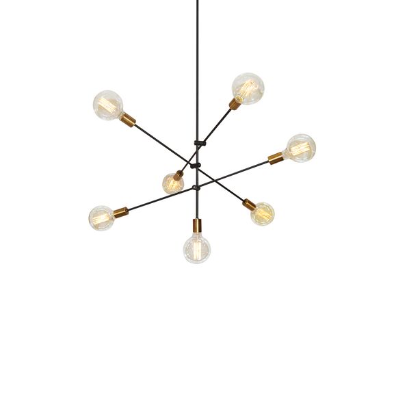 SE 136-7 CODY PENDANT BLACK & BRUSHED BRASS Δ4