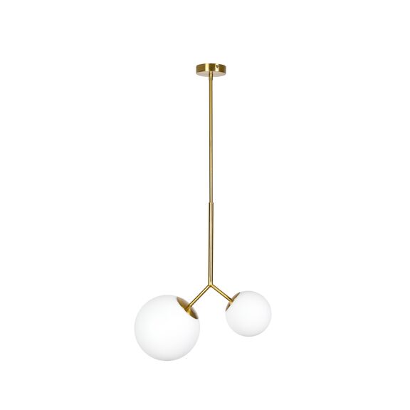 SE 110-15-23 PRATO PENDANT BRASS GOLD WITH 2 OPAL GLASSES Φ15,23 Γ4