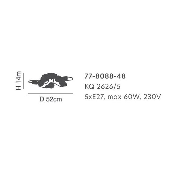 KQ 2626/5 SHEVY CEILING LAMP Δ3