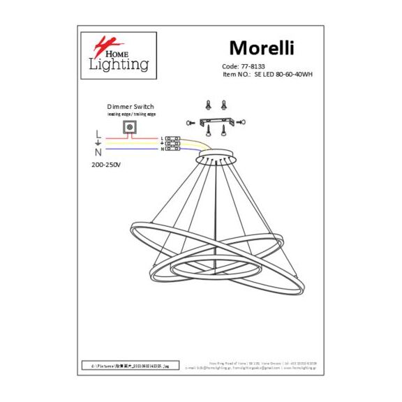 SE LED 80-60-40 MORELLI PENDANT WHITE MAT Β5