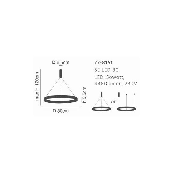 SE LED 80 AMAYA PENDANT COPPER Δ5