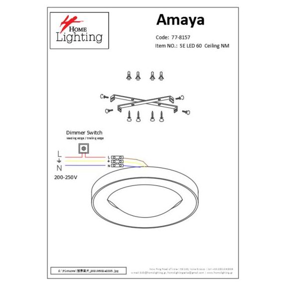 SE LED 60 AMAYA CEILING NICKEL MAT Δ3
