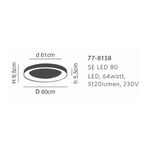 SE LED 80 AMAYA CEILING NICKEL MAT Δ3