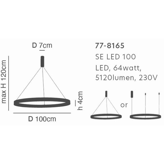 SE LED 100 AMARYLIS PENDANT CHROME Γ5