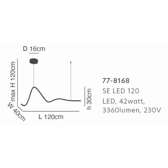SE LED 120 KRISHNA PENDANT BLACK Γ3
