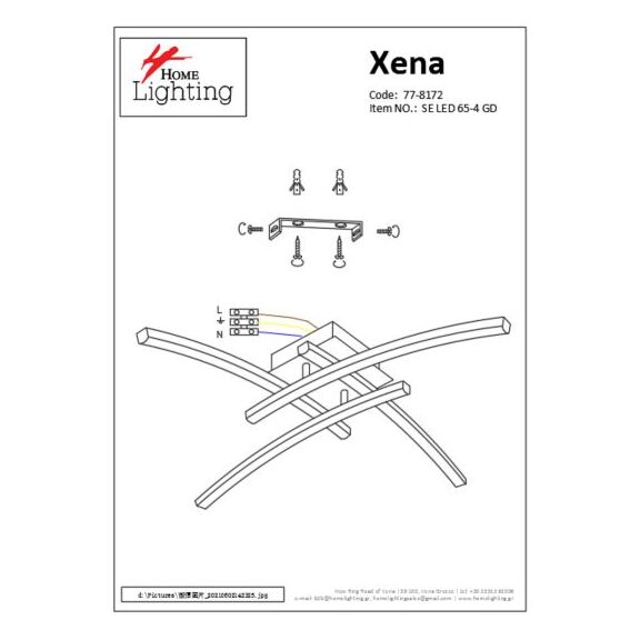 SE LED 65-4 XENA CEILING BRUSHED GOLD Ε3