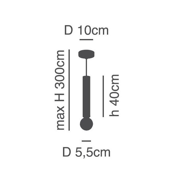 SE21-BL-5 ADEPT TUBE BLACK E27 + GU10 PENDANT B1