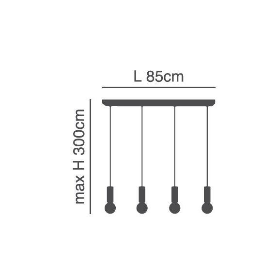 SE21-NM-4-4NM ADEPT TUBE Nickel Matt Pendant+