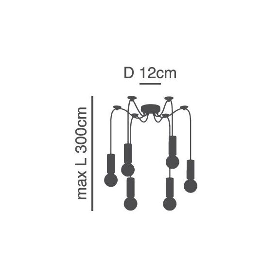SE21-BL-4-BL6 ADEPT TUBE Black Pendant+