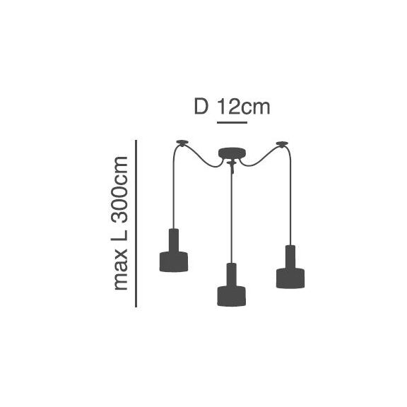 SE21-NM-4-NM3-MS1 ADEPT TUBE Nickel Matt Pendant Black Metal Shade+