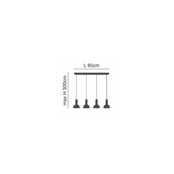 SE21-GM-4-4BL-MS3 ADEPT TUBE Gold Matt Pendant Black Metal Shade+