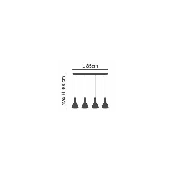 SE21-GM-4-4BL-MS2 ADEPT TUBE Gold Matt Pendant Black Metal Shade+