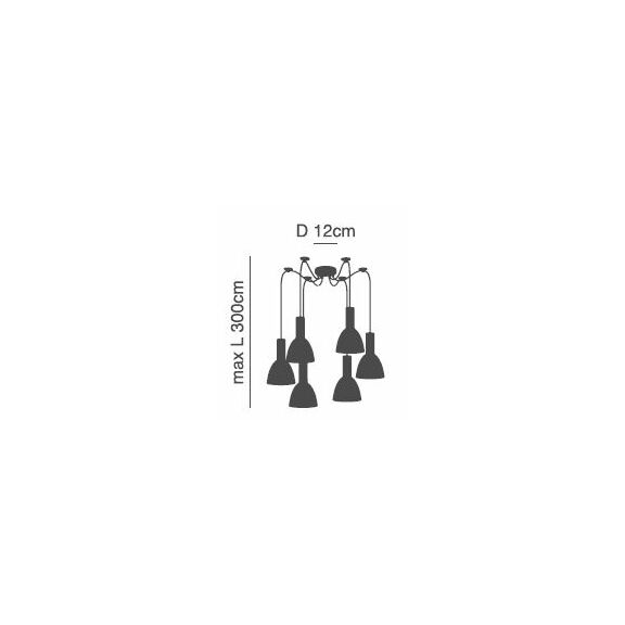 SE21-BL-4-BL6-MS3 ADEPT TUBE Black Pendant Black Metal Shade+