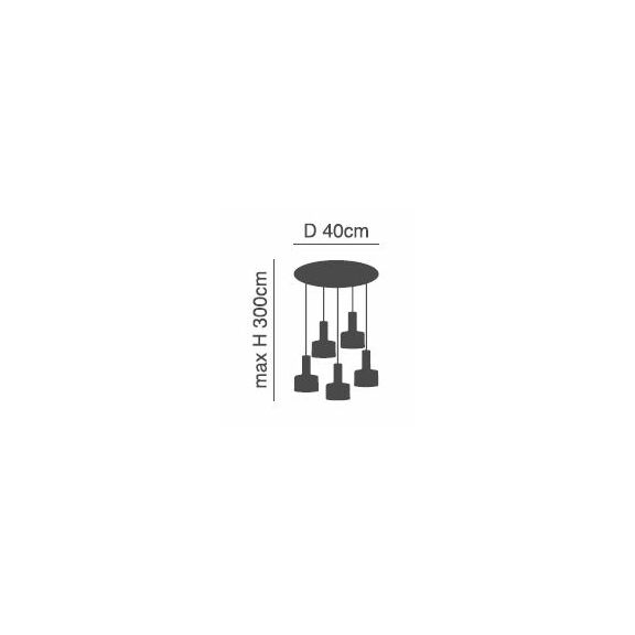 SE21-BL-4-5BL-MS2 ADEPT TUBE Black Pendant Black Metal Shade+