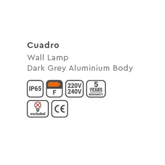 SE-WL-S1-DG CUADRO DOWN WALL LAMP GU10 DARK GREY BODY ALUMINIUM