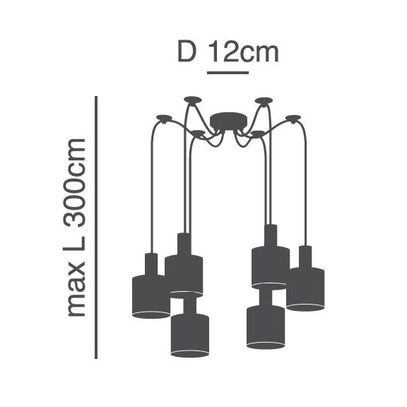 SE21-NM-4-BL6-SH12 ADEPT FLEX Nickel Matt Pendant White, Grey, Brown Fabric Shade+