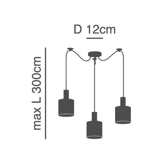 SE21-GM-4-BL3-SH12 ADEPT FLEX Gold Matt Pendant White, Grey, Brown Fabric Shade+