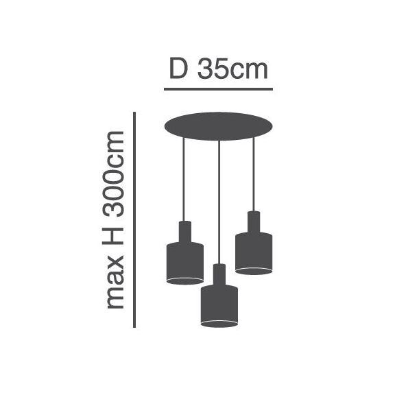 SE21-GM-4-3BL-SH123 ADEPT FLEX Gold Matt Pendant White, Grey, Brown Fabric Shade+