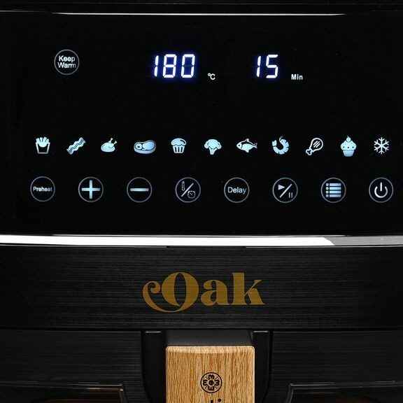 Estia Φριτεζα Αερος oak 1650w 7.2lt me Ψηφιακη Οθονη & 11 Προγραμματα Μαγειρεματος