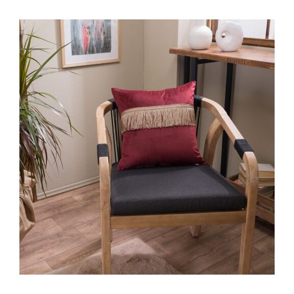 Μαξιλαροθήκη Velvet 10 με Κρόσι - 45x45cm με Γέμιση