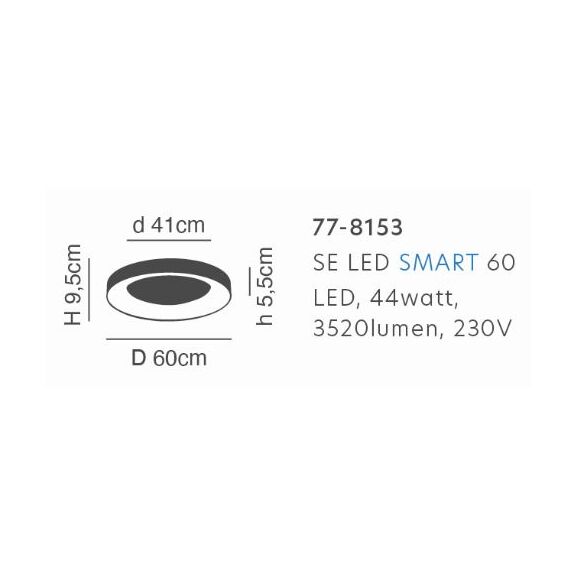 Se led Smart 60 Amaya Ceiling Black δ3