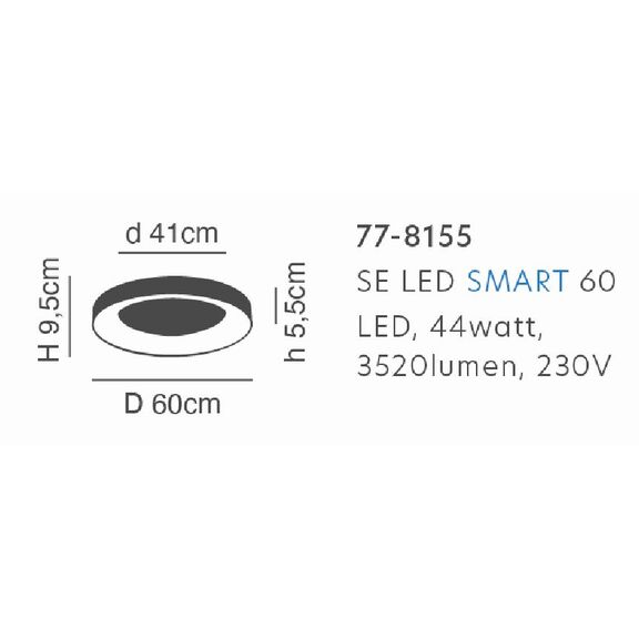 Se led Smart 60 Amaya Ceiling White δ3