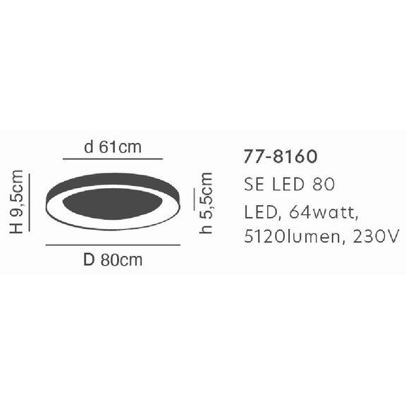 Se led 80 Amaya Ceiling Brushed Gold δ3