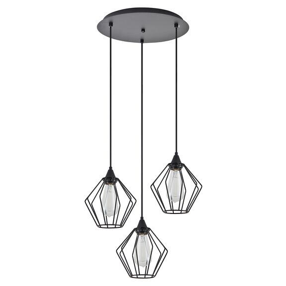 Se21-bl-b10-3bl-gr1 Adept Pendant Black Metal Grid Pendant+