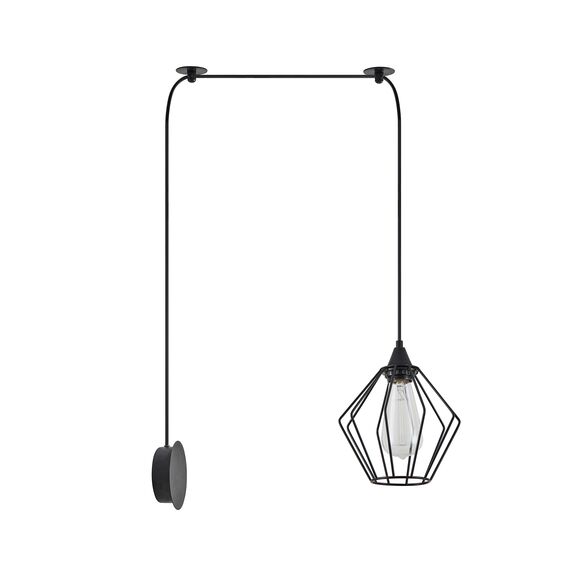Se21-bl-b10-Bl1w-gr1 Adept Pendant Black Metal Grid Wall Lamp+
